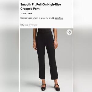 NEW Size 2 Lululemon Pull On High Rise Crop